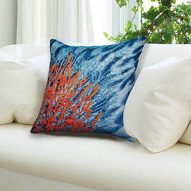 Liora Manne Marina Coral Indoor Outdoor Throw Pillow