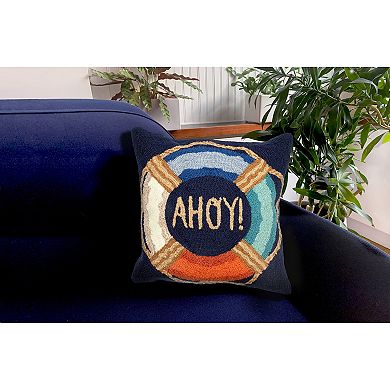 Liora Manne Frontporch Ahoy Indoor Outdoor Throw Pillow