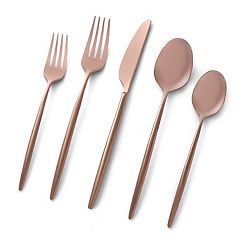 Skandia Tidal Frosted 5-Piece 18/0 Stainless Steel Flatware Set