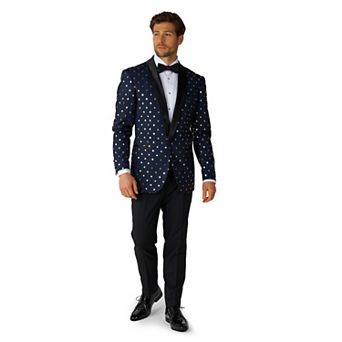 Men's OppoSuits Goldy Dots Metallic Polka Dots Tuxedo Modern-Fit Novelty Suit & Tie Set