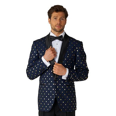 Men's OppoSuits Goldy Dots Metallic Polka Dots Tuxedo Modern-Fit Novelty Suit & Tie Set