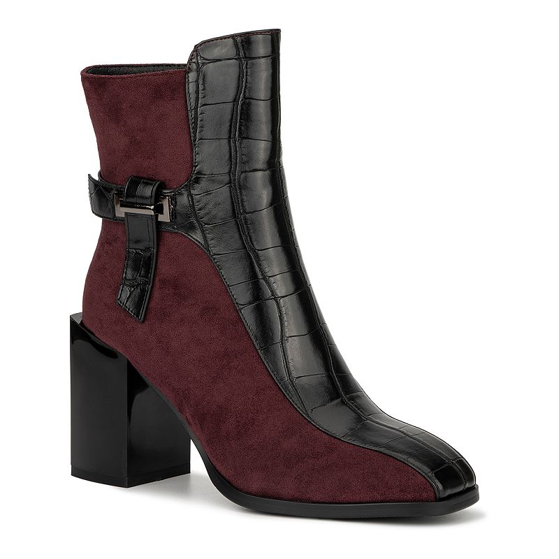 FEI1081BURGUNDYBURG Torgeis Fontaine Womens Block Heel Ankle Boots, Si sku FEI1081BURGUNDYBURG