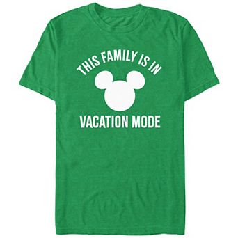 Disney's Men's This Family Is In Vacation Mode Mickey Head Logo Tee