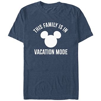 Disney's Men's This Family Is In Vacation Mode Mickey Head Logo Tee