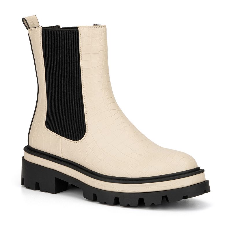 FEI1085BEIGEBEIGE Torgeis Beau Womens Faux Croco Chelsea Boots, Size sku FEI1085BEIGEBEIGE
