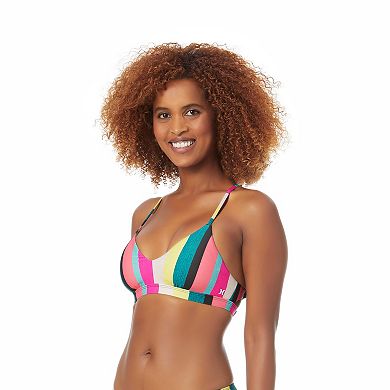 Women's Hurley Striped Scoopneck Adjustable Bralette Swim Top