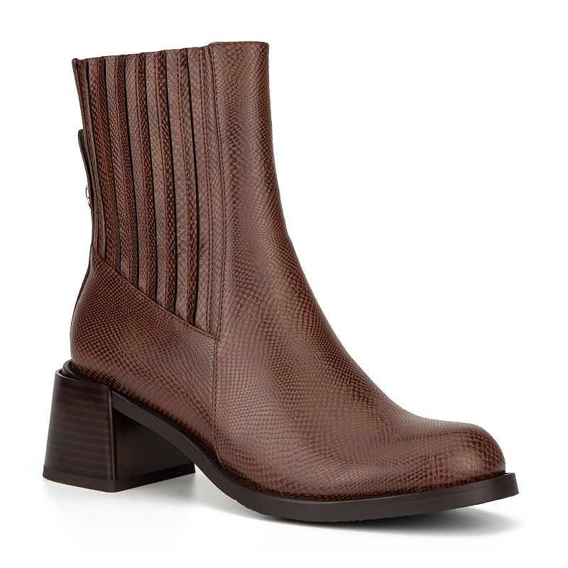 FEI1089BROWNBROWN Torgeis Regent Womens Block Heel Ankle Boots, Size sku FEI1089BROWNBROWN