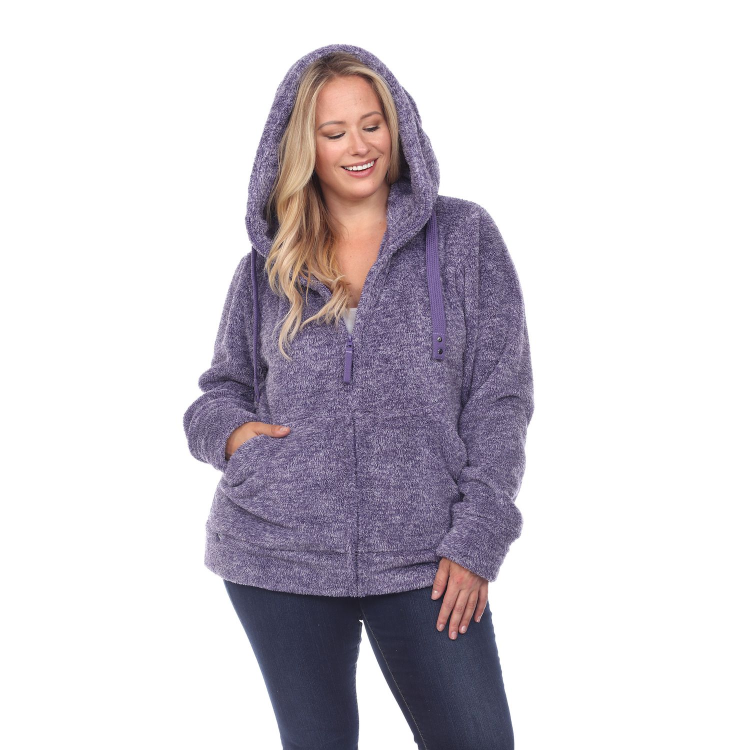 plus size sherpa jacket with hood