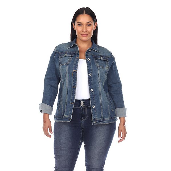 Plus Size White Mark Classic Denim Jacket