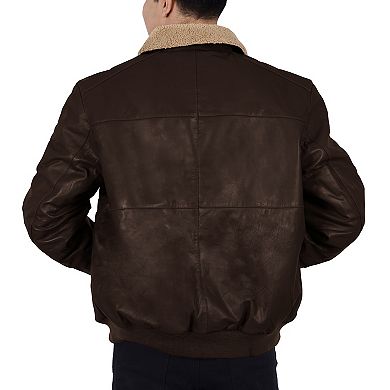 Men's Franchise Club Ace Leather Bomber Jacket