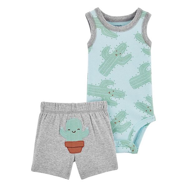 Baby Boy Carter's Cactus Sleeveless Romper & Shorts Set
