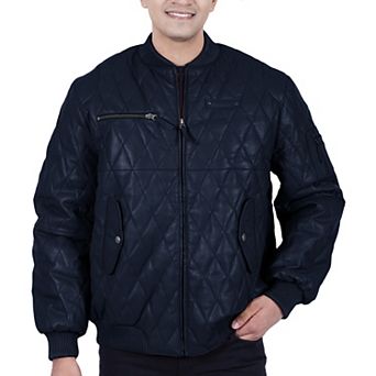 Men's Franchise Ace Leather Satin Lined Bomber Jacket