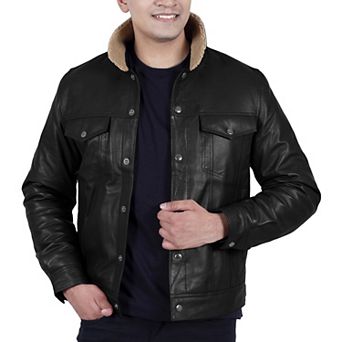 Men's Franchise Ace Leather Bomber Classic Fit Jacket