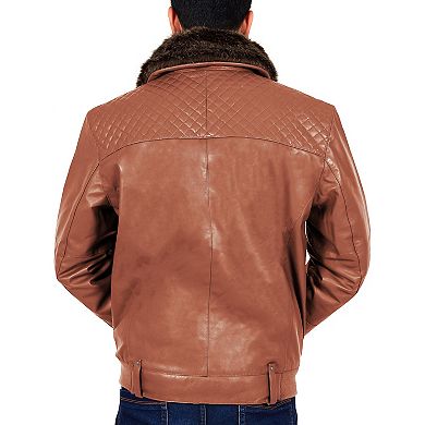 Men's Franchise Ace Leather Bomber Jacket