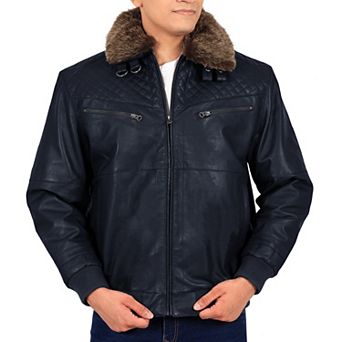 Men's Franchise Club Ace Leather Aviator Bomber Jacket