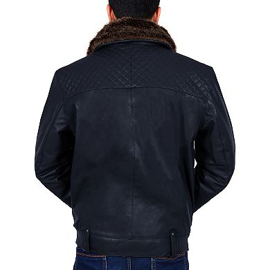 Men's Franchise Club Ace Leather Bomber Jacket