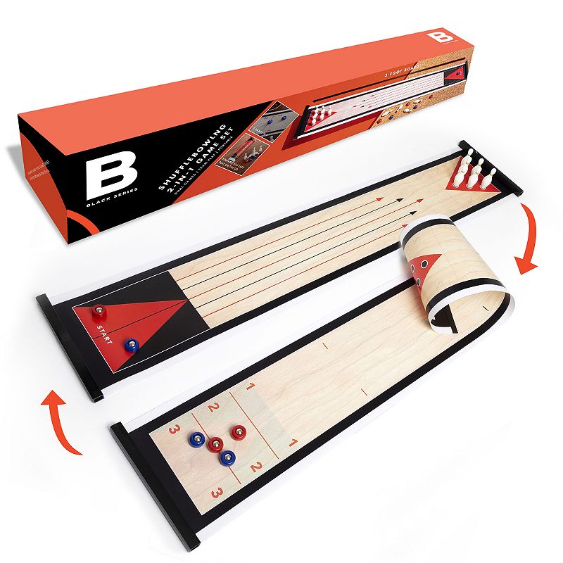 Black Series Tabletop Shuffleboard & Bowling 2-in-1 Set, Multicolor