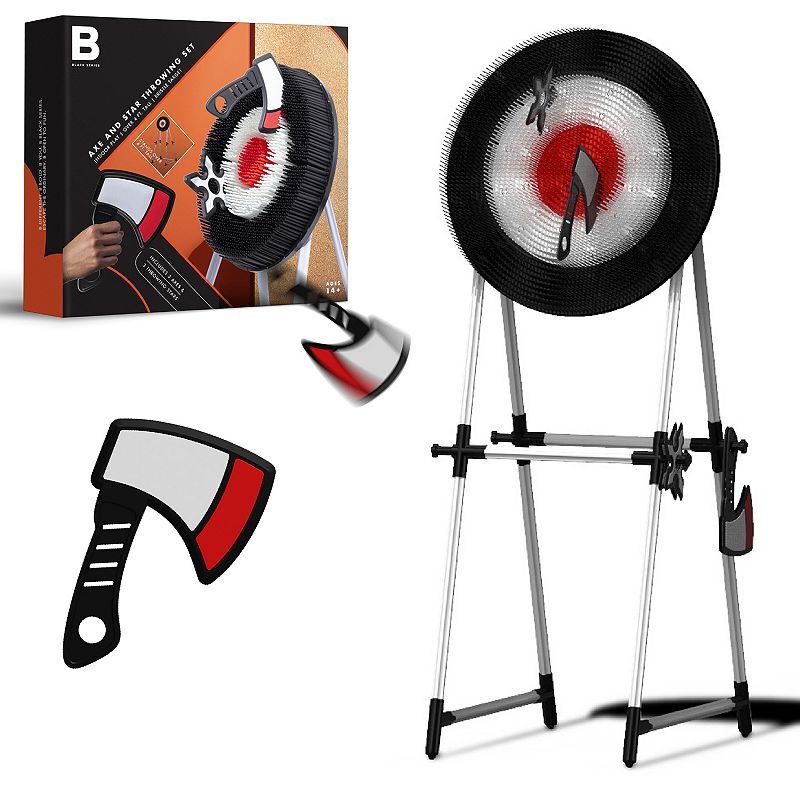 Black Series Axe Throwing Target Set-3 Plastic Axes, Indoor/Outdoor
