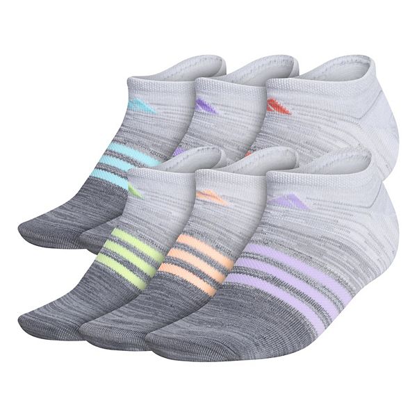 Women's adidas Sock 6-Pack Extended Size Superlite No-Show Socks