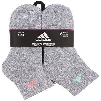 Women's adidas 6-Pack Athletic Quarter Length Socks