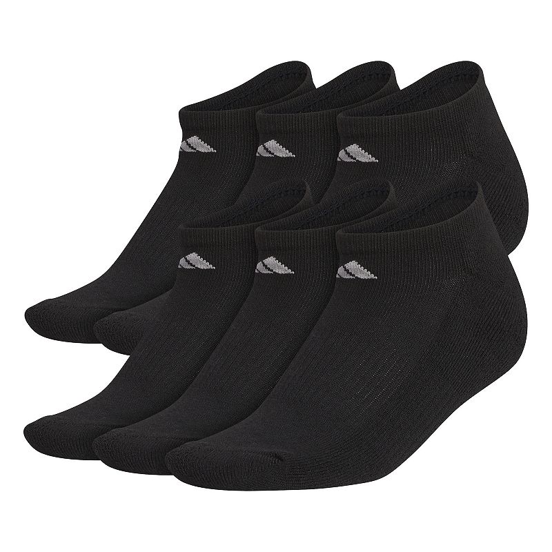 Womens adidas 6-Pack Athletic No-Show Socks, Size: 5-10, Black