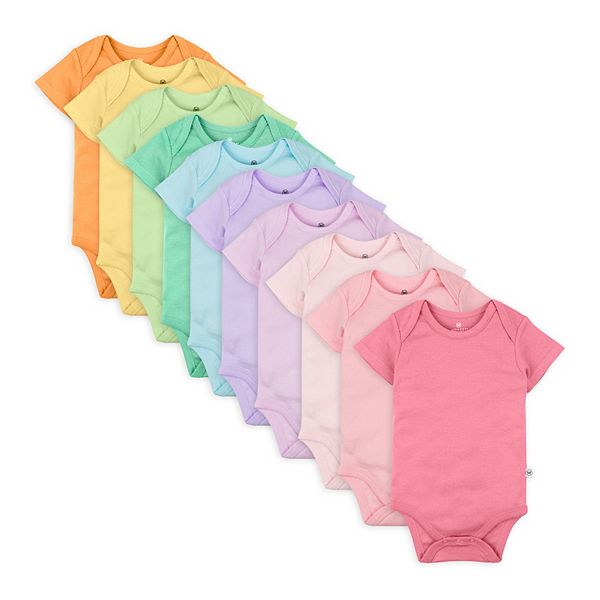 HONEST BABY CLOTHING 10-Pack Organic Cotton Short Sleeve Bodysuit