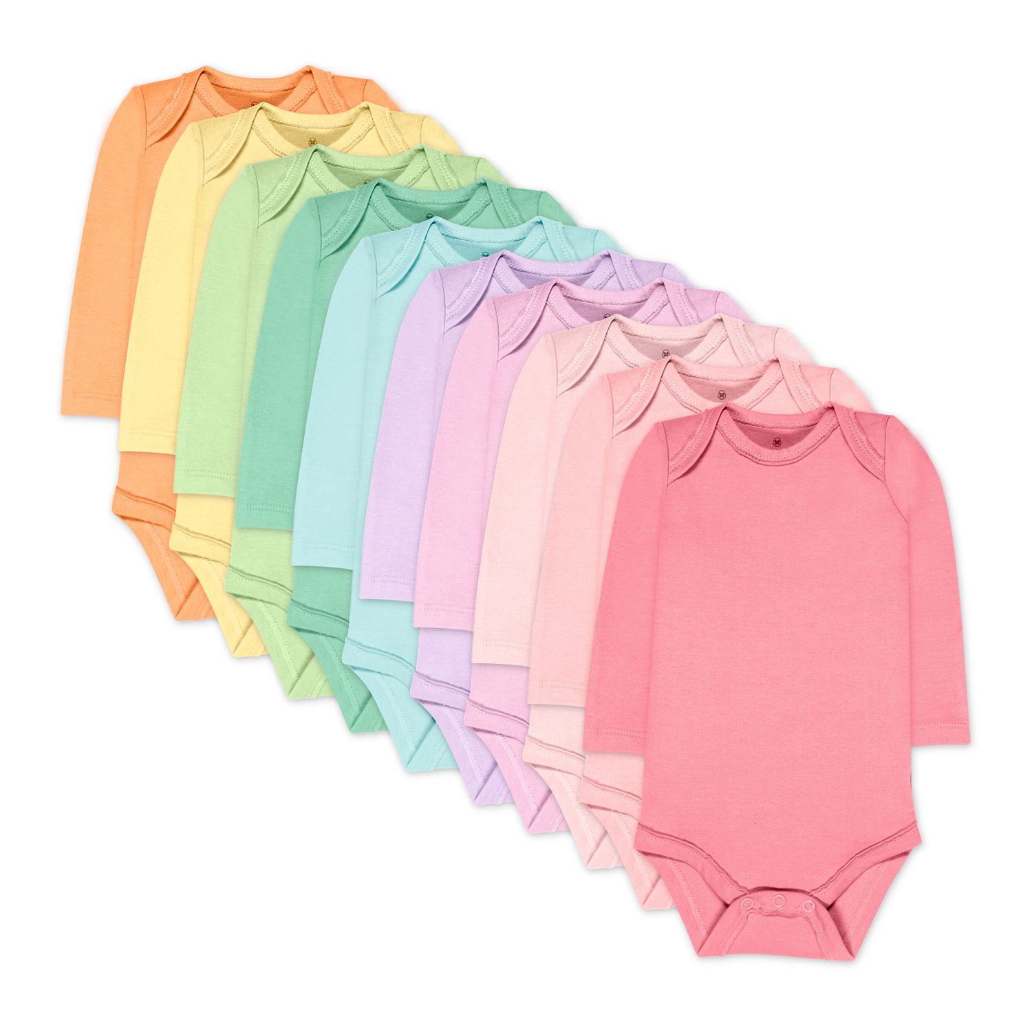 HONEST BABY CLOTHING 10-Pack Organic Cotton Long Sleeve Bodysuits