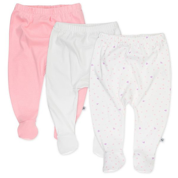 HONEST BABY CLOTHING 3Pack Organic Cotton Footed Harem Pants