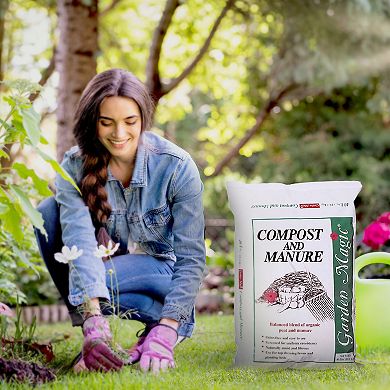 Michigan Peat 5240 Outdoor Lawn Garden Compost And Manure Blend, 40 Pound Bag