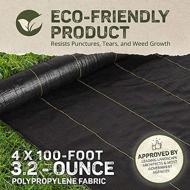 DeWitt Sunbelt 3.2oz 4' x 100' Woven Weed Barrier Landscape Fabric Ground Cover
