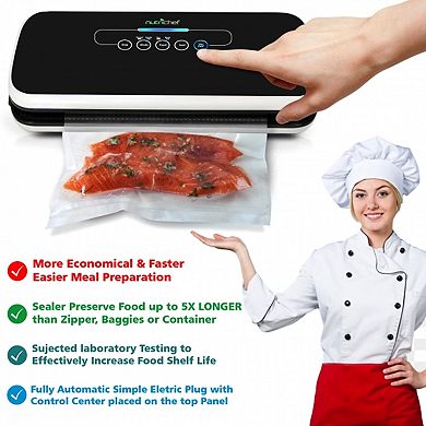 NutriChef PKVS18BK Automatic Kitchen Vacuum Sealer Preserver Machine, Black