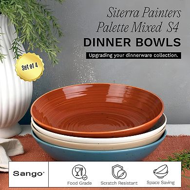 Sango Siterra Painters Palette 4-pc. Dinner Bowl Set