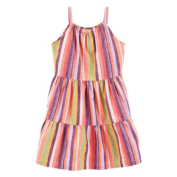 Girls 4-14 Carter's Striped Linen Dress