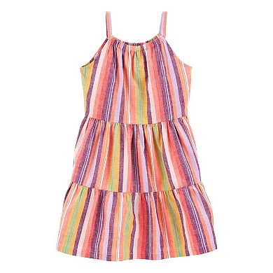 Girls 4-14 Carter's Striped Linen Dress