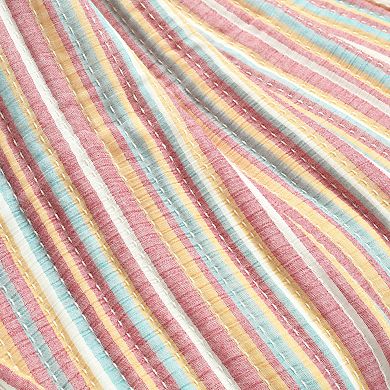 Lush Decor Tracy Stripe Kantha Pick Stitch Yarn Dyed Cotton Woven Throw