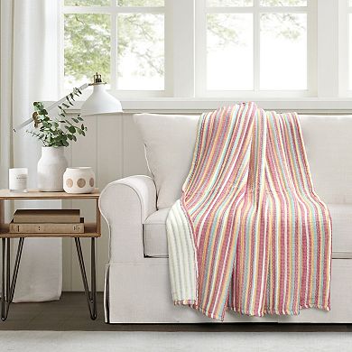 Lush Decor Tracy Stripe Kantha Pick Stitch Yarn Dyed Cotton Woven Throw