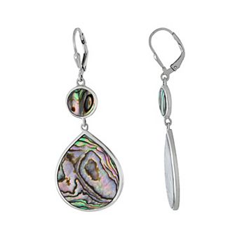 Athra NJ Inc Sterling Silver Abalone Teardrop Earrings