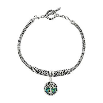 Athra NJ Inc Sterling Silver Abalone Tree of Life Bracelet