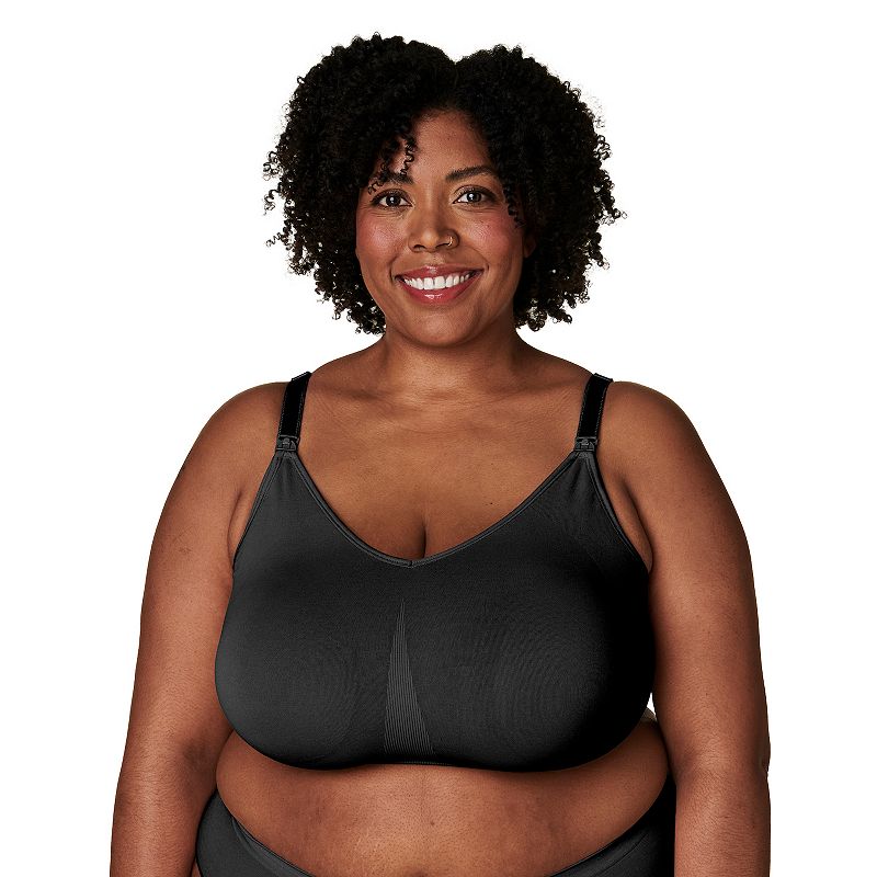 Bravado Designs Body Silk Seamless Nursing Bra 1401V, Women's, Size: Large, Black