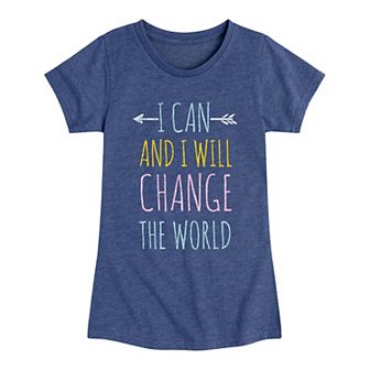 Girls 7-16 Change The World Graphic Tee