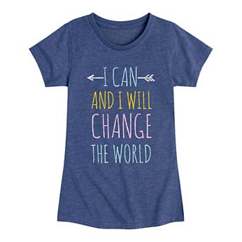 Girls 7-16 Change The World Graphic Tee