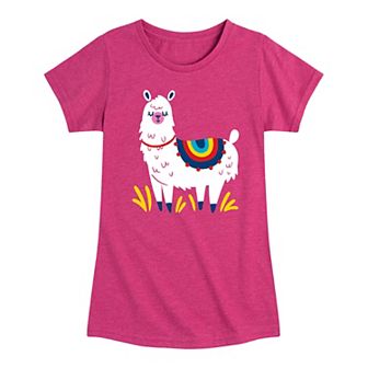 Girls 7-16 Colorful Alpaca Graphic Tee