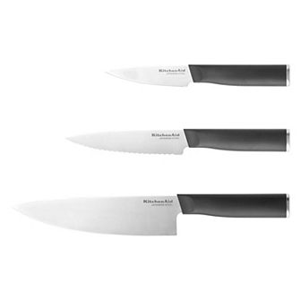 KitchenAid KE3PTHEOHOBA Classic 3 pc Chef Knife Set with Sheaths