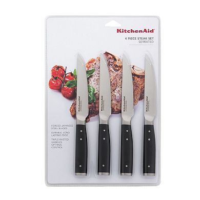 KitchenAid KO4PSKSOHOBA Gourmet 4-pc. Forged Triple Rivet Steak Knife Set