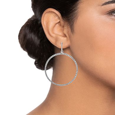 Diamond Fascination 14k White Gold Diamond Accent Round Hoop Earrings