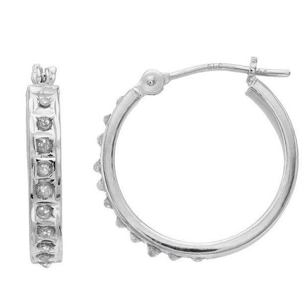 Kohls white gold hoop on sale earrings