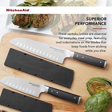 KitchenAid KO2PKSSOHOBA Gourmet 2-pc. Triple-Rivet Santoku Knife Set