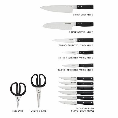 KitchenAid KO14TNBXBAA Gourmet 14-pc. Forged Triple Rivet Cutlery Set