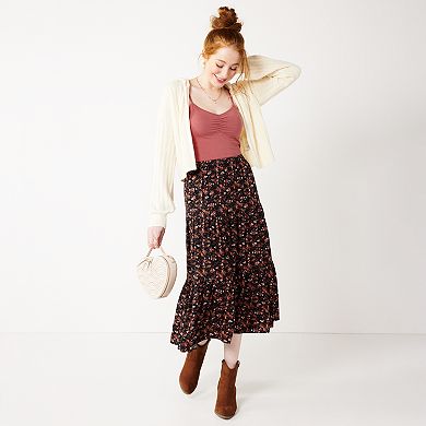 Juniors' SO® Tiered Midi Skirt