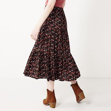 Juniors' SO® Tiered Midi Skirt